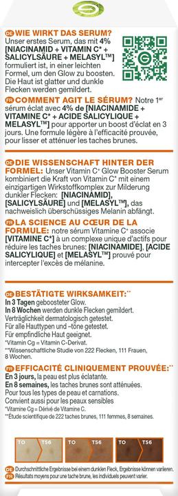 Valeurs nutritives et ingrédients Garnier Bright Complete (30 ml)