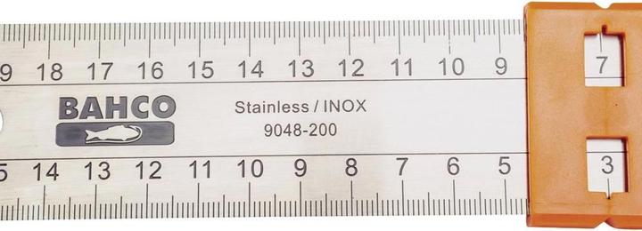 Actual product image Bahco Carpenter's square with steel blade and sliding mark 400 mm