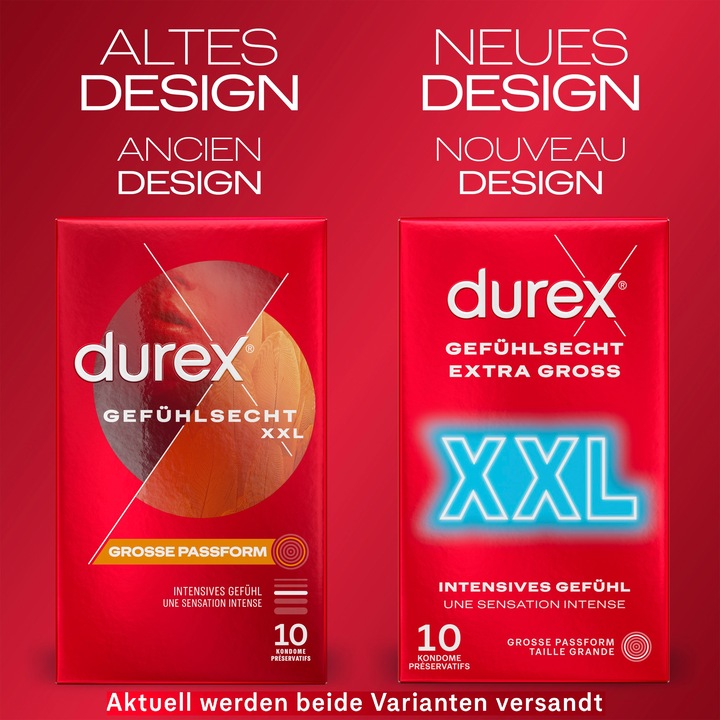 Produktbild Durex Gefühlsecht Extra Gross (10 Stk.)