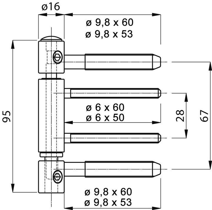 Actual product image Anuba Front door hinges Top 316 Lift