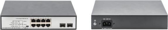 Produktbild Digitus 8-Port Gigabit PoE Switch, Unmanaged, 2 Uplinks (10 Ports)