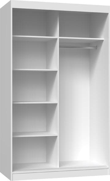 Produktbild Topeshop IGA 120 BIEL A KPL Schlafzimmer-Schrank 7 Regale 2 Tür(en) Weiss Garderobe (120 x 61 x 200 cm)