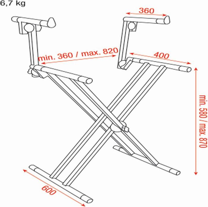 Produktbild DAP-Audio Keyboard Stand Double Layer MKII (Keyboard)