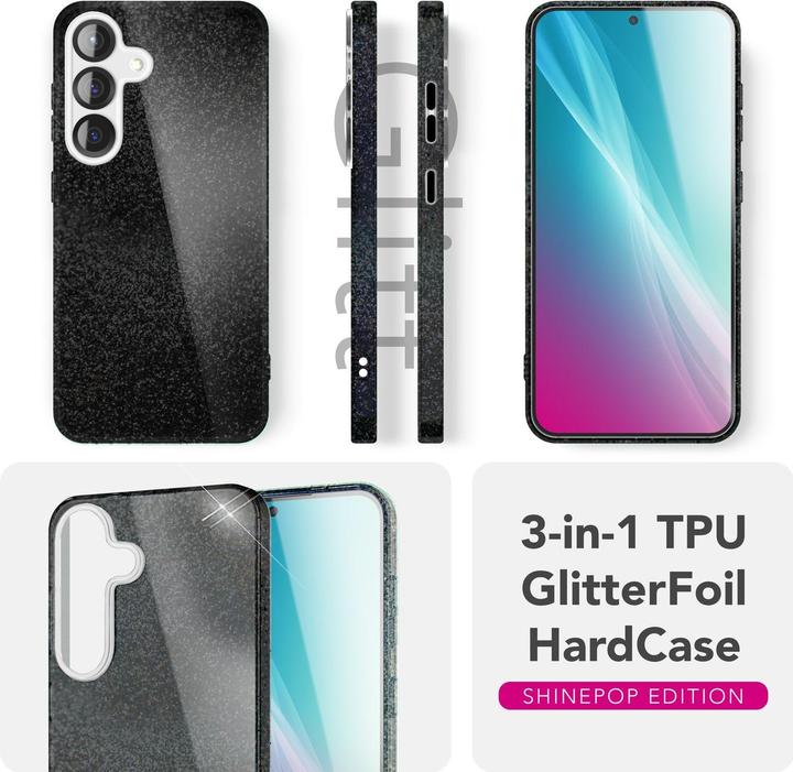 Actual product image Nalia ShinePop - Stabile Glänzende Glitzer Hülle - Glamour Glitter Cover (Samsung Galaxy S25)