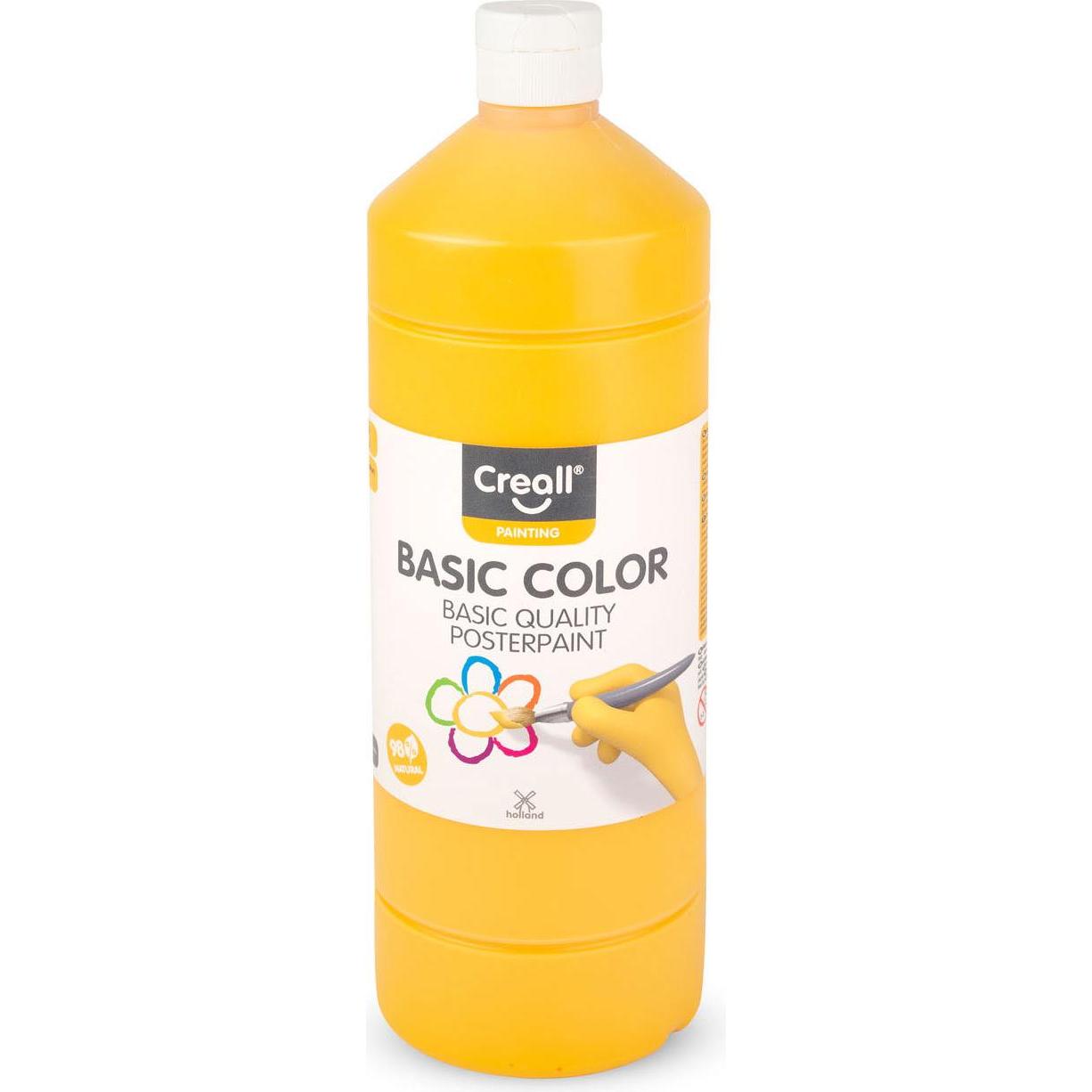 Creall, Künstlerfarbe + Bastelfarbe, Schoolverf Donkergeel, 1 liter (Dunkelgelbe Gouache, 1000 ml)