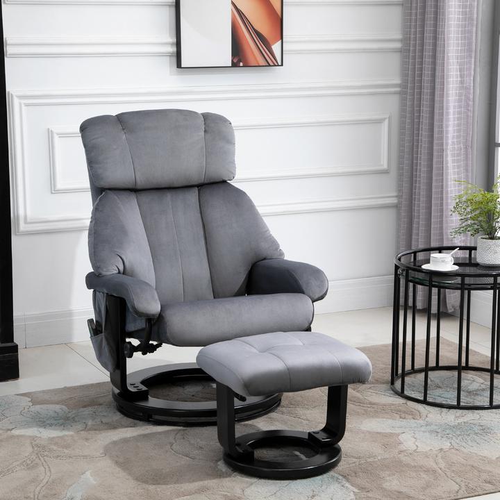 Actual product image Homcom Massagestuhl Polyester, Schaumstoff, Holz, Metall Grau