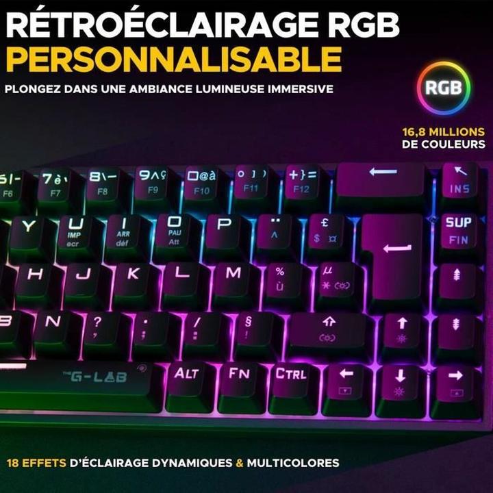 Actual product image The G-Lab Keyz Titanium 65% RGB/Filaire/Blanc (DE, Cable)