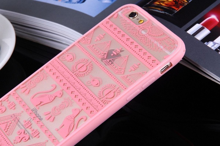 Produktbild König Design Apple iPhone SE 2020 Handy Hülle Mandala Case Cover Ägyptische Zeichen Rosa Neu (Apple iPhone SE (2nd Gen))