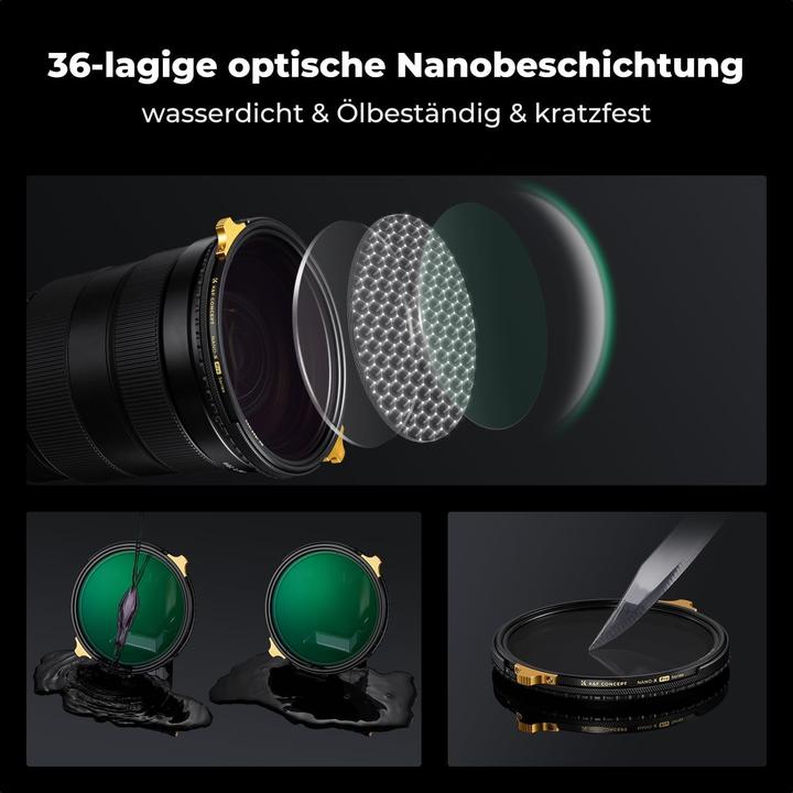 Produktbild K&F Concept ND2-32 & CPL Filter 82mm 2-in-1 Variabler ND- und Polarisationsfilter (82 mm, ND- / Graufilter)