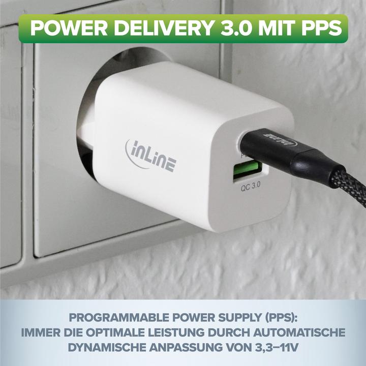 Produktbild InLine Power Delivery + Quick Charge USB Netzteil (33 W)