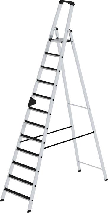 Produktbild Munk Stufen-Stehleiter einseitig begehbar mit clip-step 12 Stufen (Stehleiter, 210 cm)