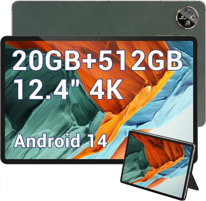 Produktbild Doogee Android 14 Tablet mit 4K-Display, Helio G99, 20 GB RAM, 512 GB Speicher, 10800 mAh Akku (4G, 12.40", 512 GB)