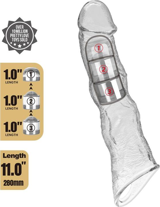 Productafbeelding Pretty Love Penisverlängerungshülle – 28 cm – Transparent