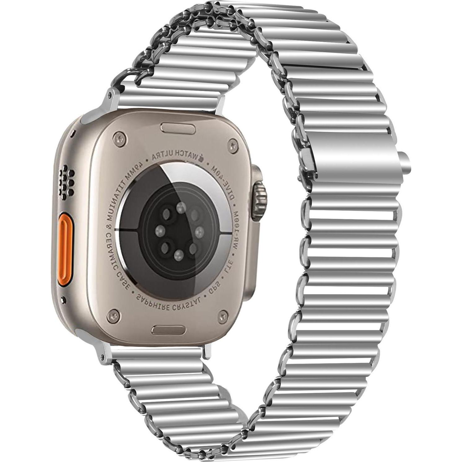 Thumbnail - Strap-it Stahlarmband (Edelstahl, Apple Watch), Uhrenarmband, Silber