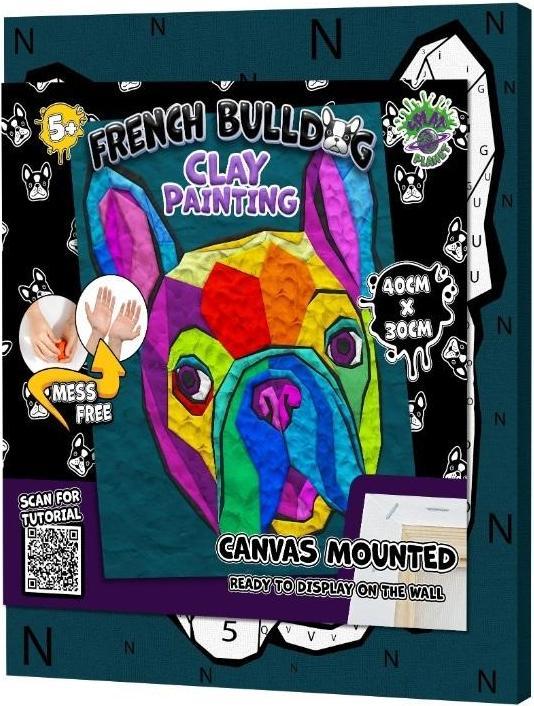 Planet Clay painting p lrred 30x40cm, fransk bulldog