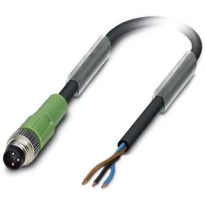 Phoenix Contact Sensorleitung Stecker PUR 5m M8 3-polig, Elektronikkabel + Stecker, Schwarz
