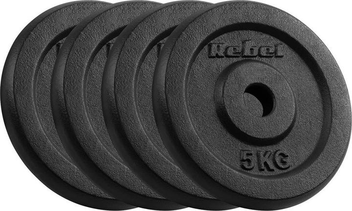 Immagine prodotto Rebel Set di pesi in ghisa grigia 4x5kg Foro 31mm disco classico ACTIVE