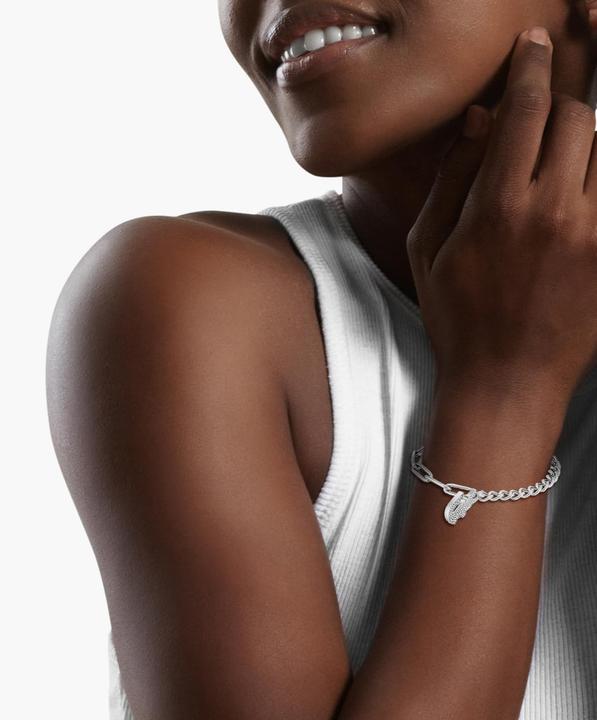 Actual product image Lacoste - Women's Steel Bracelet with Crocodile Crystals 2040146 (Stainless steel)