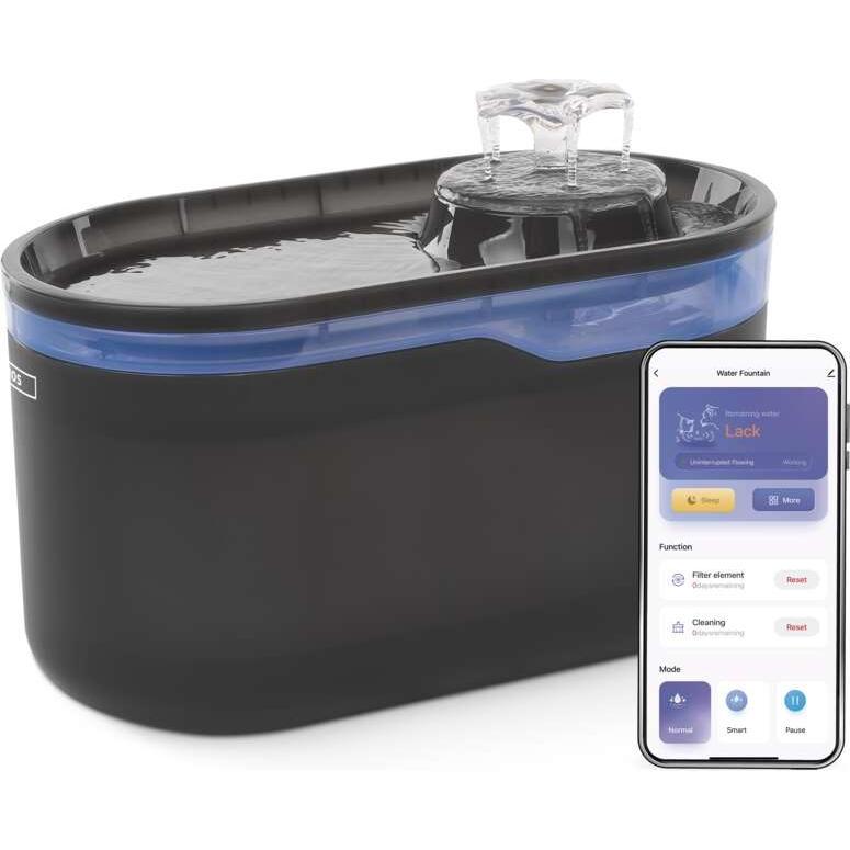 Emos Gosmart Water Fountain Pet-202 (2.60 l), Ciotola mangime + Dosatore