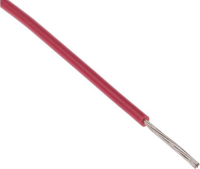 RS PRO Einzeladerleitung Ø 1mm / 0,13 mm², 26 AWG Kupfer verzinnt, Rot XLPVC isoliert 7/0,16 mm Litz (100 m)
