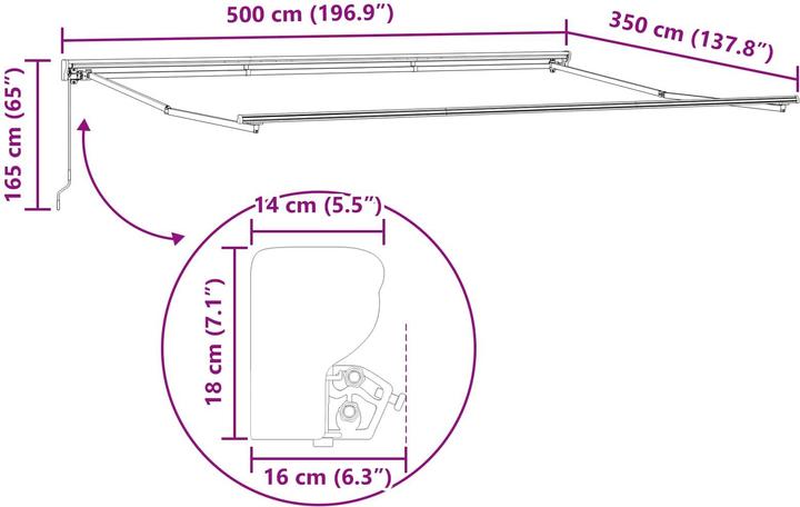 Produktbild vidaXL Einziehbare Markise (3.50 m)