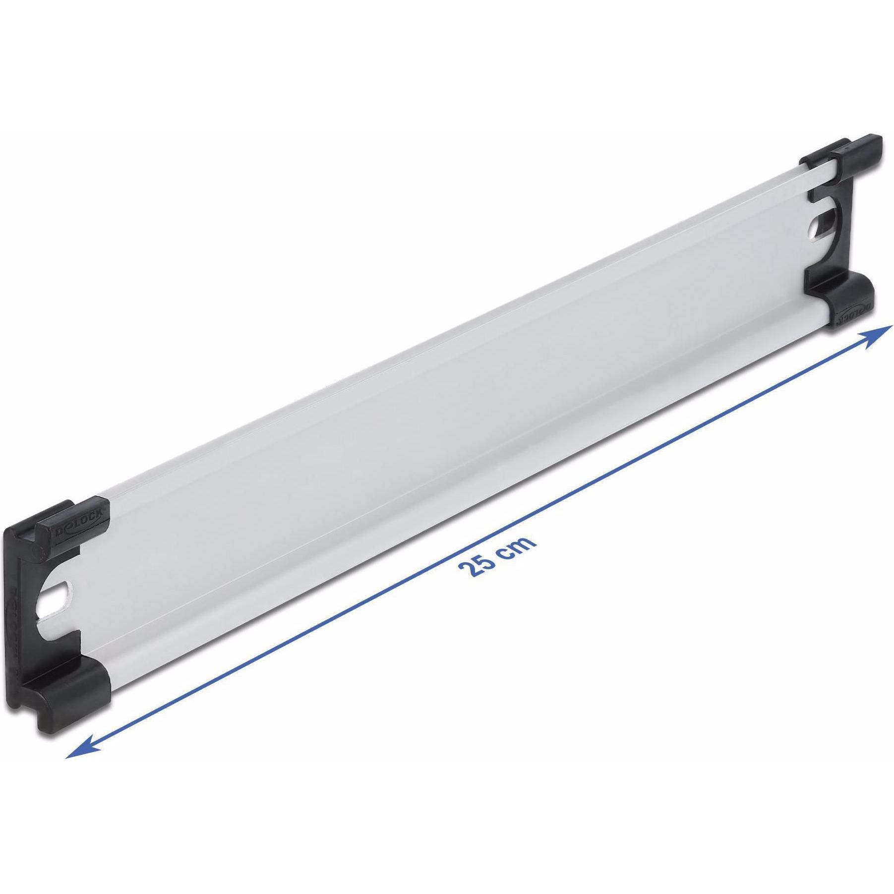 Delock Hutschiene 35 x 7,5 mm, 25cm aus Aluminium, Serverschrank Zubehör, Silber