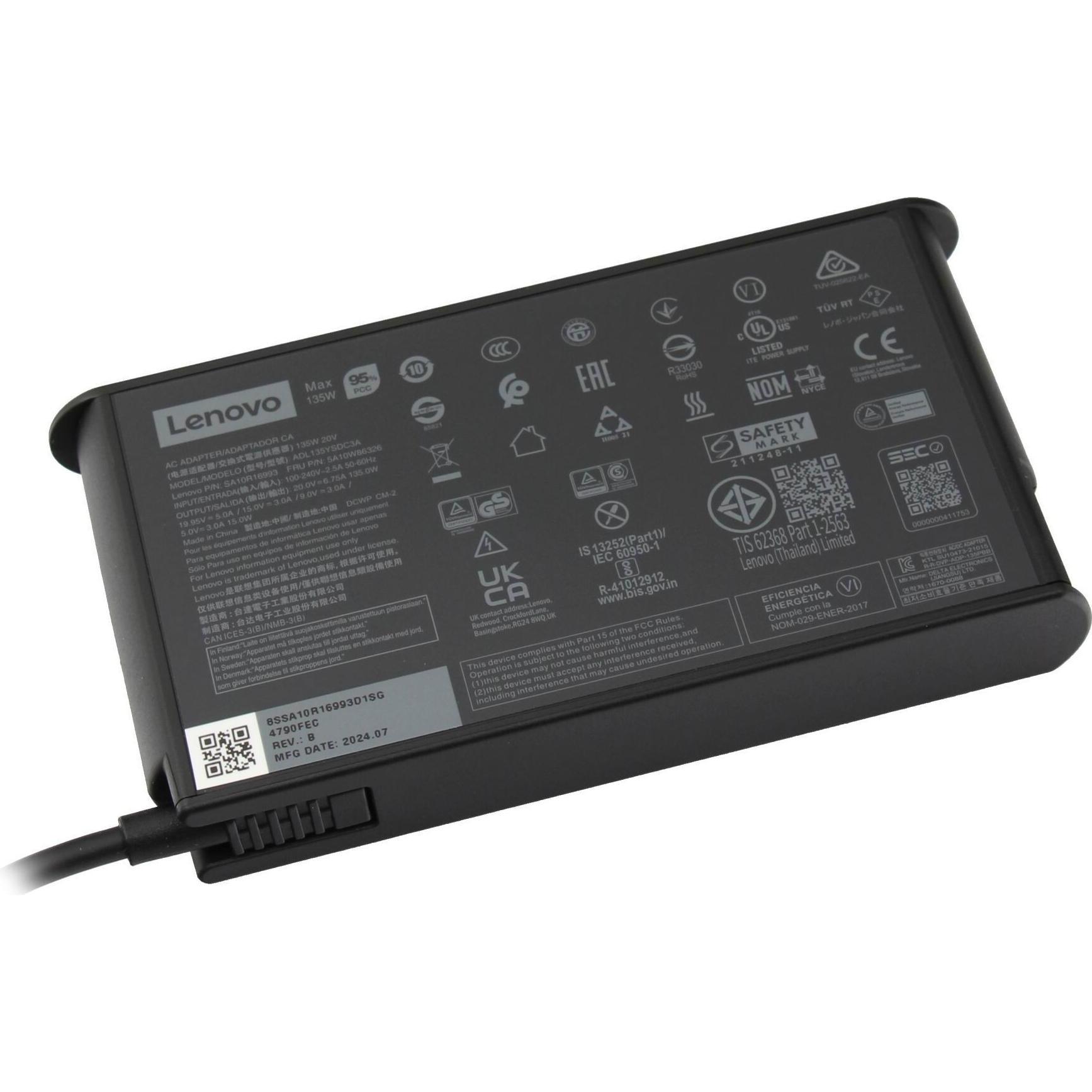 Lenovo 5A10W86326 (135 W), Notebook Netzteil, Schwarz