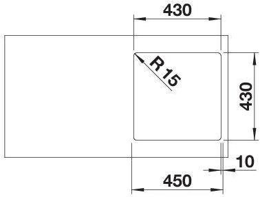 Produktbild Blanco Supra 400-IF R12 (Aufsatzspülbecken, 44 cm, 44 cm)