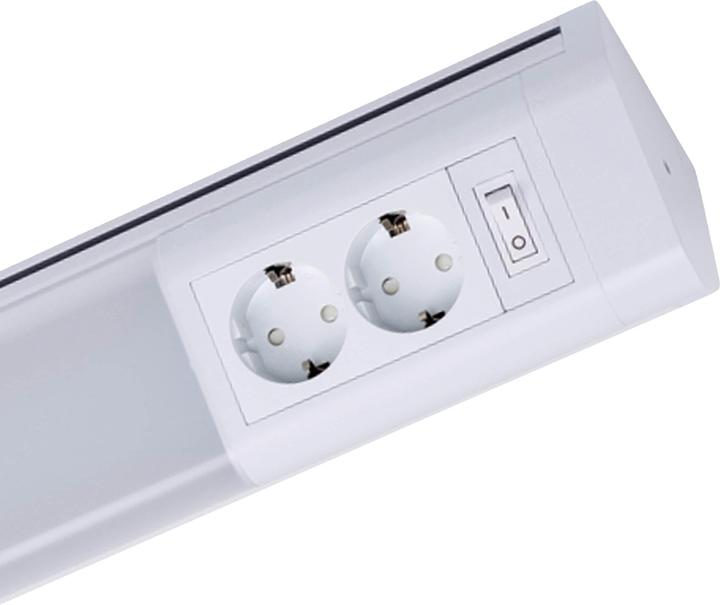 Produktbild Müller Licht LED Unterbauleuchte 50cm inkl. 2 Schutzkontaktsteckdosen und 4 Handtuchhaken