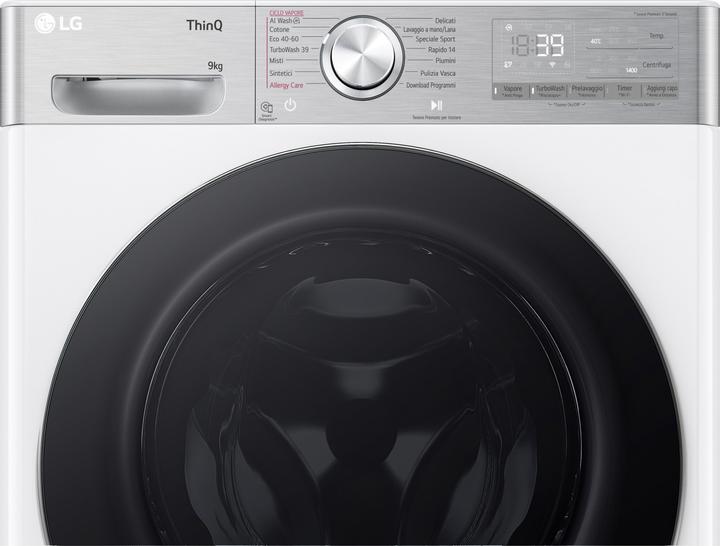 Immagine prodotto LG F4R9009TPWC Lavatrice 9kg Classe A -40% AI DD con Vapore (9 kg, A sinistra)