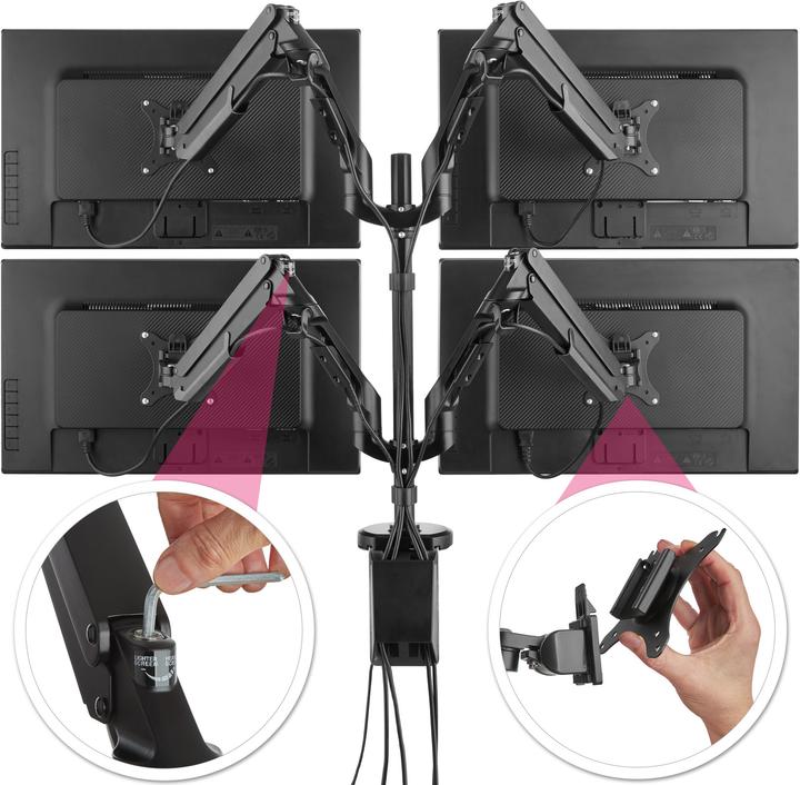 Produktbild tectake Monitor Tischhalterung für 4 Monitore (32")