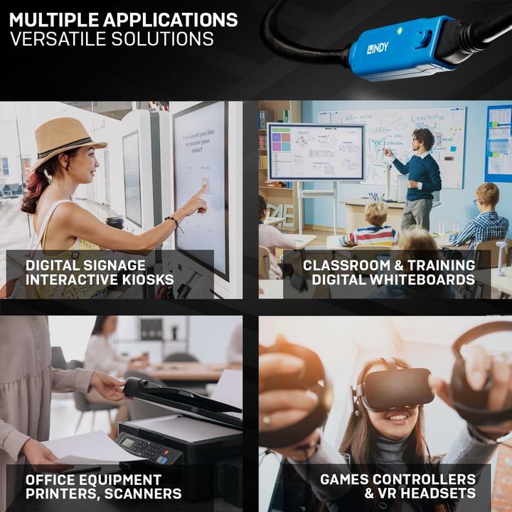 Produktbild Lindy USB 3.0 Aktiv-Verlängerungskabel (8 m, USB 3.0)