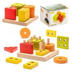 Cubika Sortierquadrat aus geometrischen Holzfiguren ab 18 m