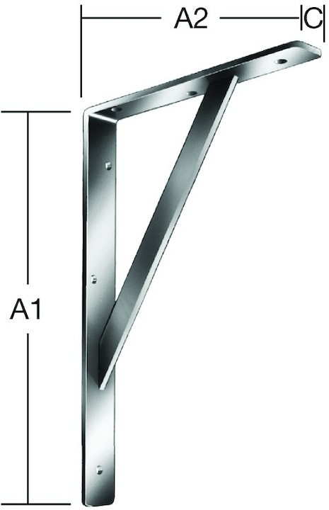 Actual product image Vormann Bracket L.400mm H.250mm W.30mm S.4mm white Trgf.250kg (1 pcs.)