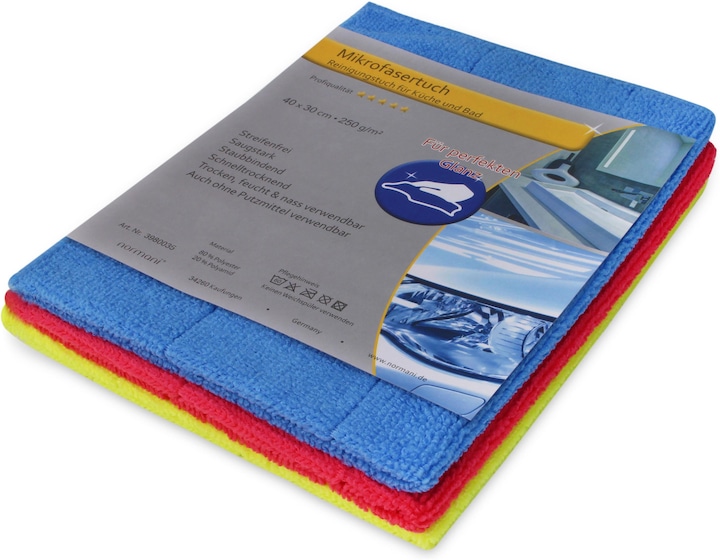 Image du produit Normani 12 pièces de chiffon microfibre de nettoyage pour la cuisine et la salle de bain (12 pcs)