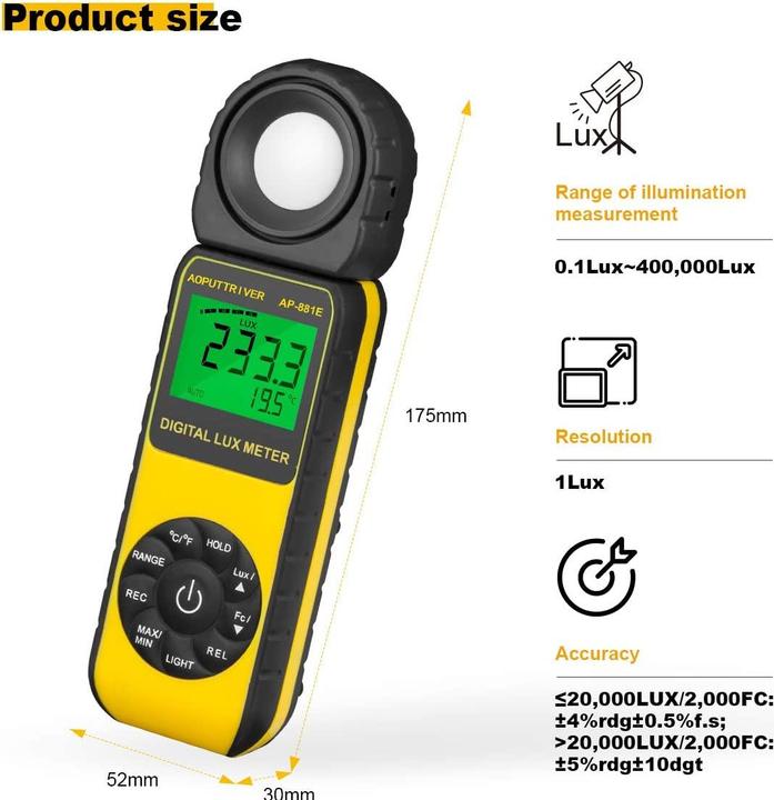 Produktbild Aoputtriver AP-881E Belichtungsmesser (Belichtungsmesser)