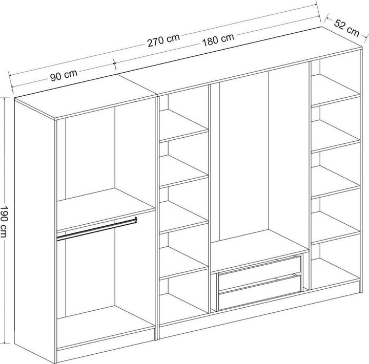 Produktbild Hanah Home Kaley (225 x 52 x 190 cm)