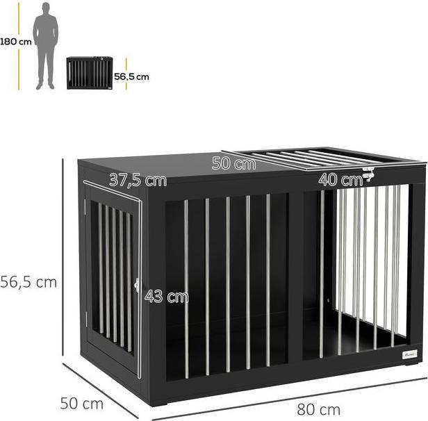 Actual product image Swisshandel24 Dog cage for home, dog kennel, pet cage for medium sized dogs, dog box with doors, dog kennel with (Dog house)