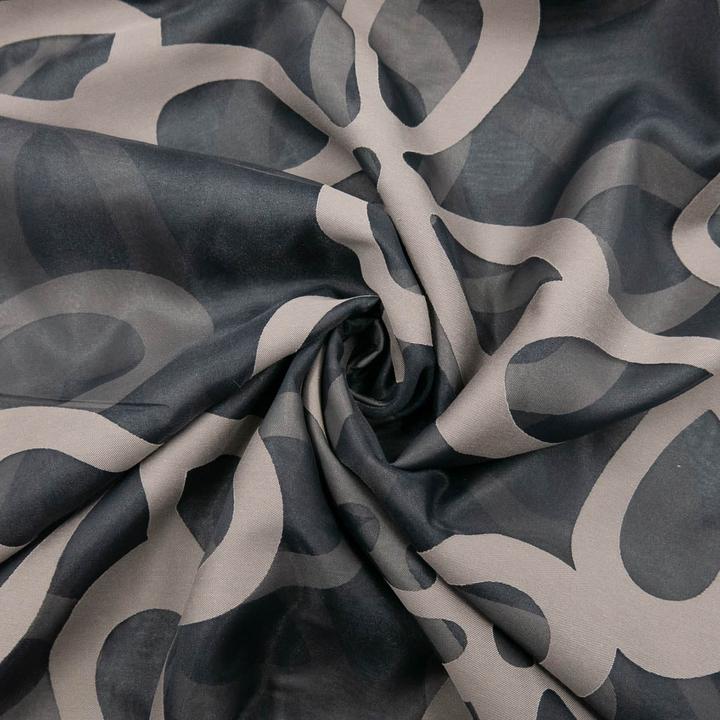 Image du produit Stoffrestposten Tissu pour rideaux transparent - Anthracite avec fleurs - quantité minimale de vente : 1 mètre