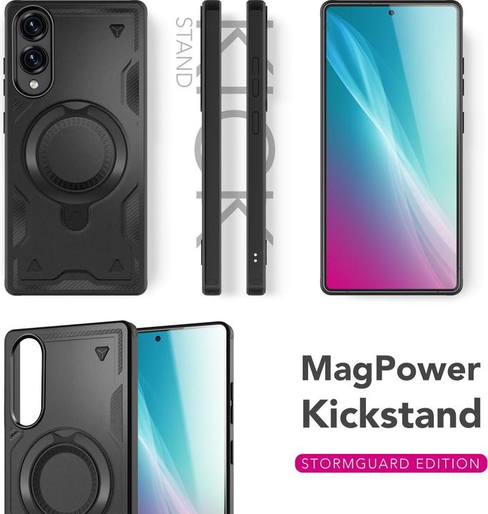 Actual product image Nalia Stormguard - Stabile Panzer Hülle mit MagSafe & 360-Grad Ringhalter - Military Cover (Samsung Galaxy S25 Edge)