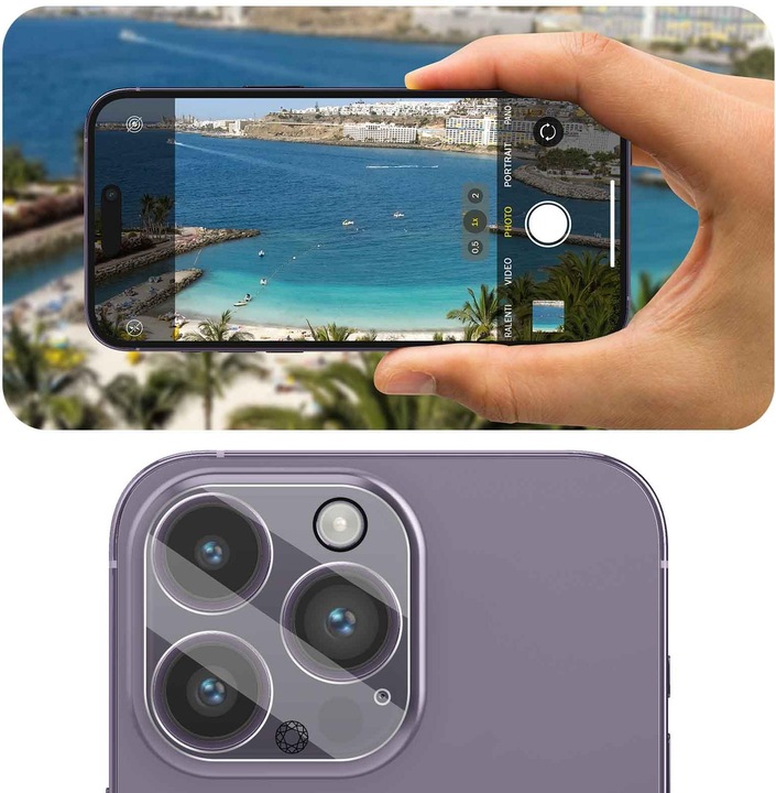 Actual product image Bigben Connected Rear camera film, camera glass, 9H+ hardness (1 Piece, Apple iPhone 14 Pro Max, Apple iPhone 14 Pro)