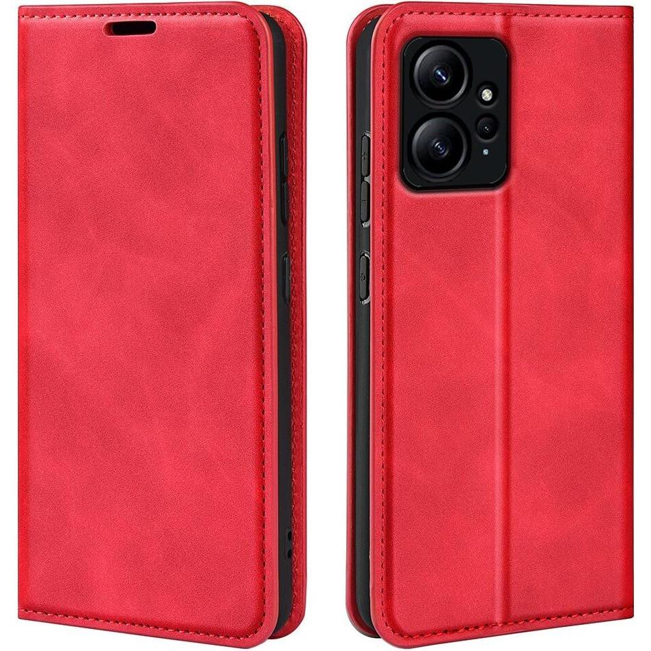 Cover-Discount Xiaomi Redmi Note 12 4G - Stand Flip Case Hülle rot (Xiaomi Redmi Note 12), Smartphone Hülle, Rot