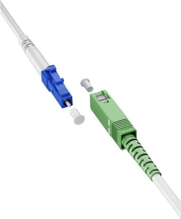 Image du produit Goobay Câble à fibre optique FTTH, monomode OS2 White, blanc simplex, 15 m (S/UTP, CAT7, 13 m)
