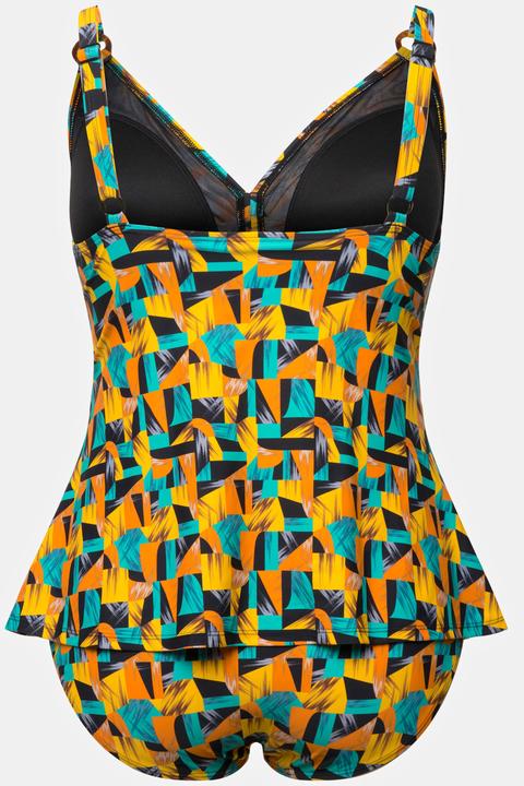Actual product image Ulla Popken Geometric Wrap Look Tankini Set (60)