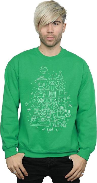 Actual product image Star Wars Mens Empire Christmas Sweatshirt (L)