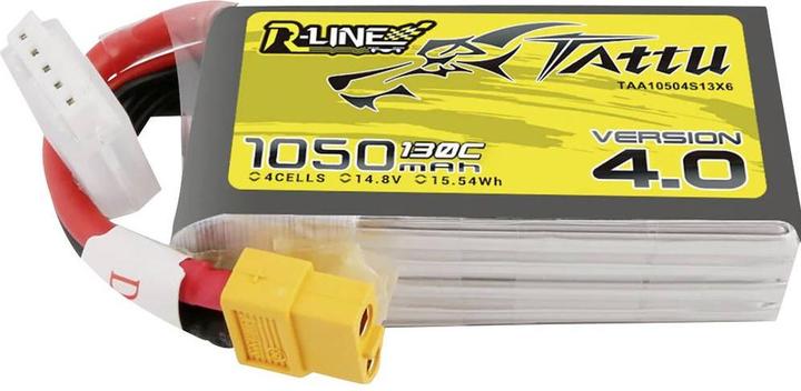Immagine prodotto Tattu Batteria R-Line 4.0 1050mAh 14.8V 130C 4S1P XT60 (14.80 V, 1050 mAh)