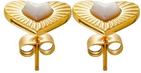 Image du produit Luz de Luna Jewelry Herz Ohrstecker Corazón del Sol (Acier inoxydable, Plaqué or)