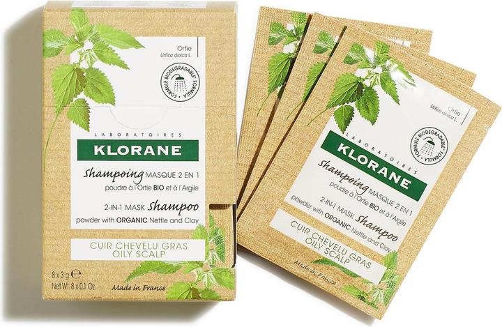 Produktbild Klorane Maske Shampoo-Puder mit BIO-Brennnessel (24 ml, Flüssiges Shampoo)