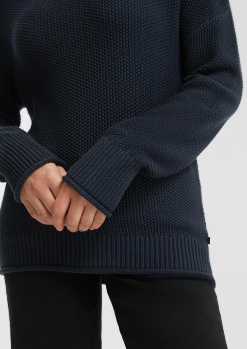 Produktbild s.Oliver Strickpullover Strickpullover mit Stehkragen aus Baumwollmix (XS)