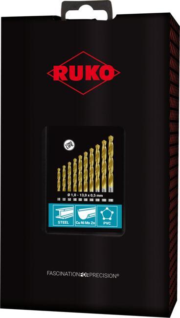 Produktbild Ruko Spiralbohrer Set HSS G 25teilig 1 mm, 1.5 2 2.5 3 3.5 4 4.5 5 5.5 6 6.5 7 7.5 8 8.5 (1 mm - 13 mm x 0,5 mm)